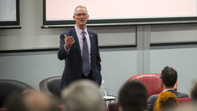 Former Congressman&nbsp;Bob Inglis at a recent talk on why conservatives should support climate action.