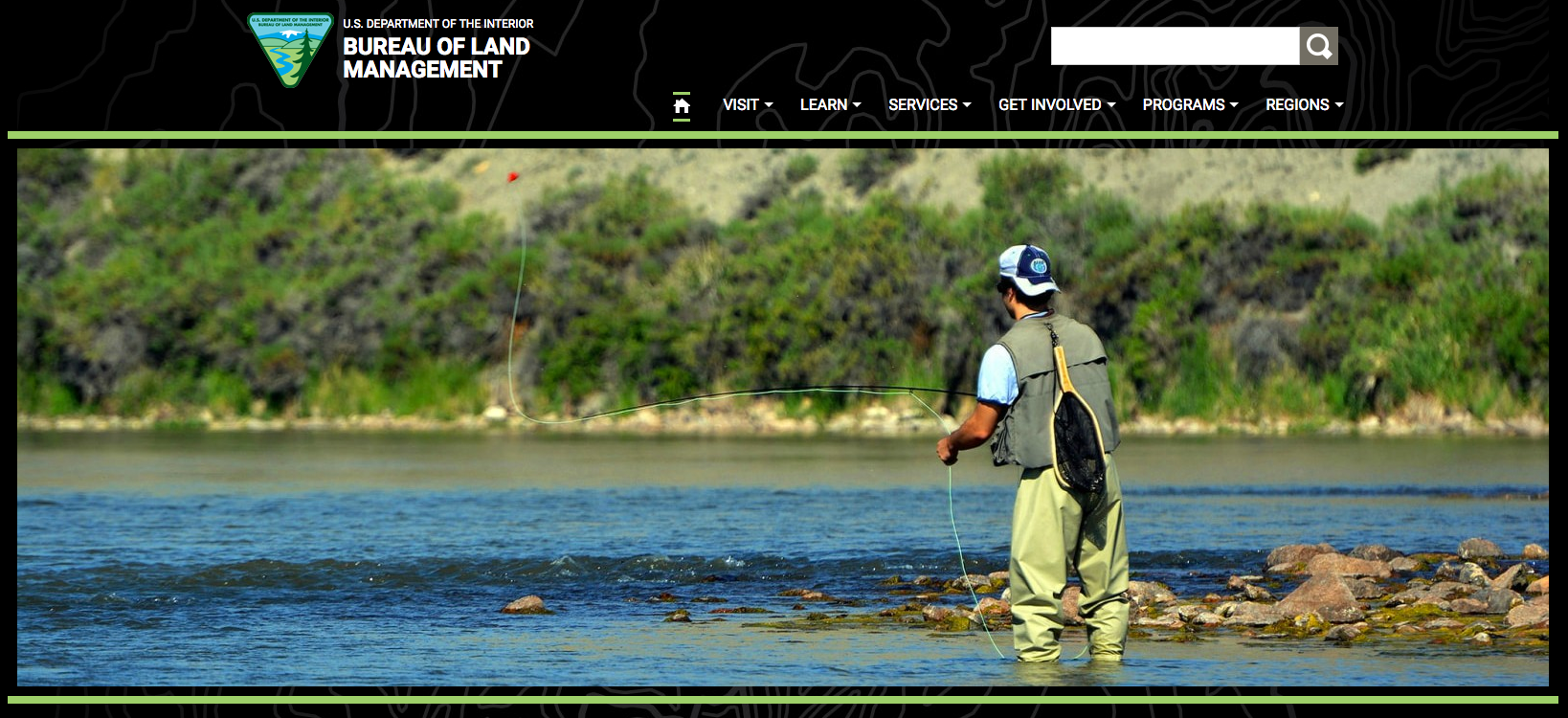 BLM homepage, April 8, 2017. 
