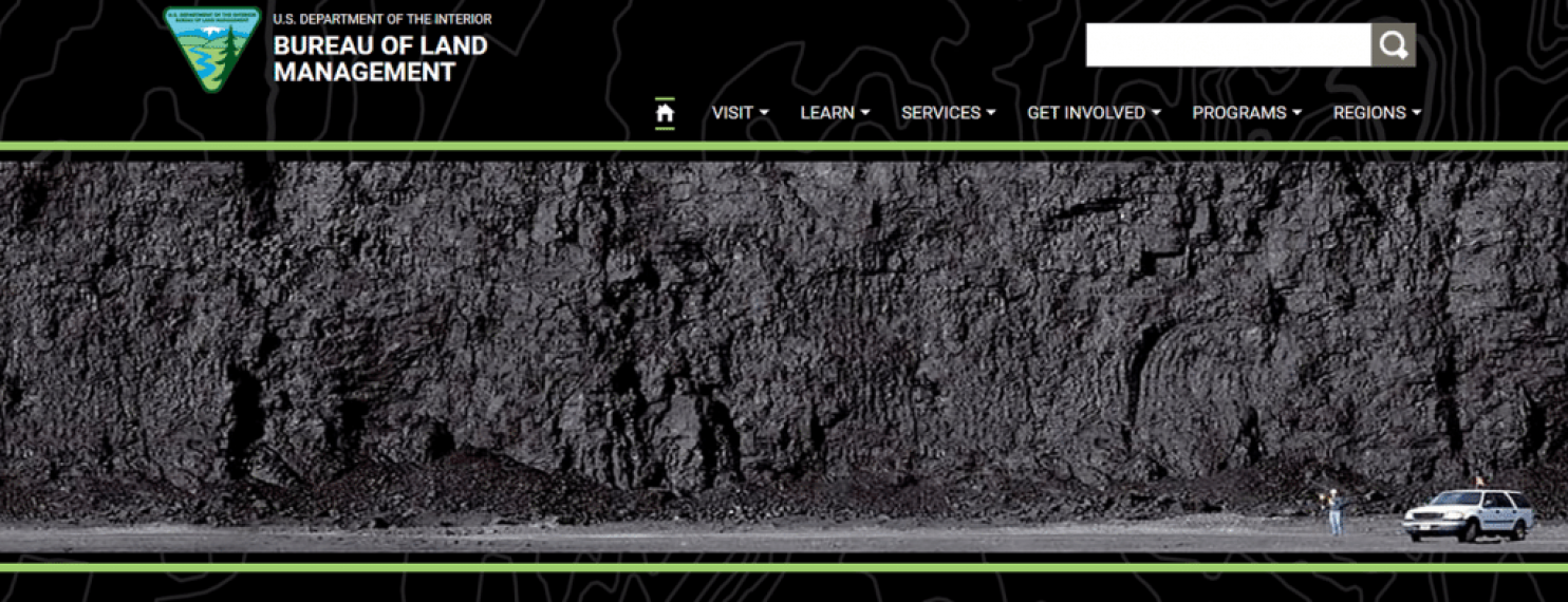 BLM homepage, April 7, 2017.