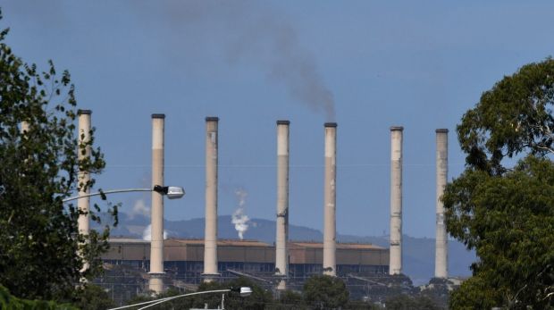 Last smoke from the chimneys at the Hazelwood power station, Morwell.