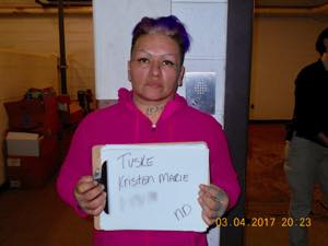 Hehakaskawin Tuske, one of Jenni Monet's cellmates in Morton County, North Dakota, in February.