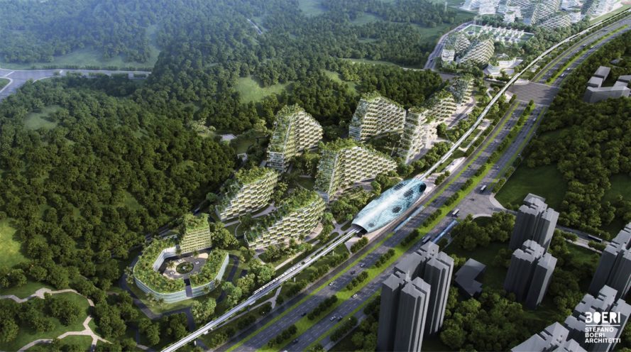 Liuzhou Forest City by Stefano Boeri Architetti, Forest City by Stefano Boeri Architetti, Forest City China, pollution fighting Forest City, Forest City air pollution, urban design Forest City, Liuzhou urban design,