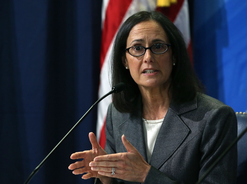 WASHINGTON, DC - NOVEMBER 04: Illinois Attorney General, Lisa Madigan speaks about a crackdown on deceptive and abusive debt collection practices during a news conference at the FTC headquarters November 4, 2015 in Washington, DC. The FTC announced a nationwide coordinated federal and state enforcement initiative targeting deceptive and abusive debt collection practices. (Photo by Mark Wilson/Getty Images)