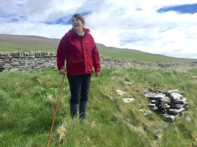 Archeologist Julie Gibson on Rousay Island, which contains archeological finds dating back 5,600 years.