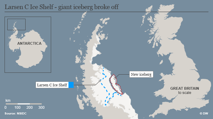 Infografik Karte Larsen C Ice Shelf