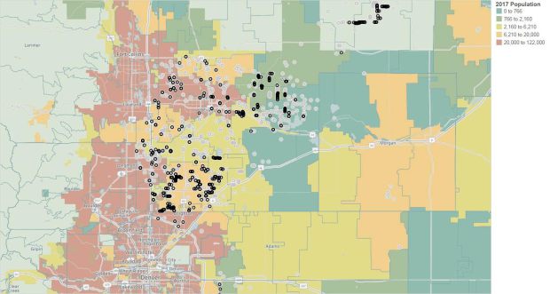 Black areas show the areas most economic at under $50 a barrel, while grey areas show ones where a price above $50 a barrel is needed.