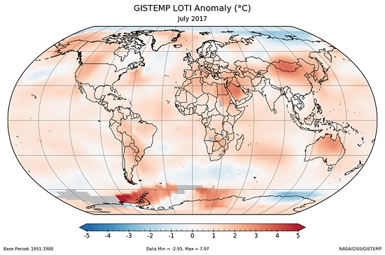 GISTEMP LOTI Anomaly July2017