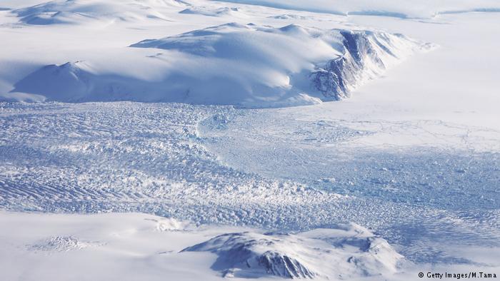A glacier is seen from NASA's Operation IceBridge research aircraft along the Upper Baffin Bay coast above Greenland. 