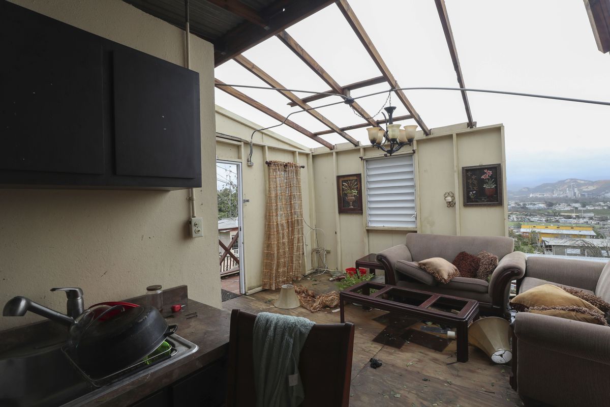 The home of Ashley Toledo's mother lays in ruins after the passing of Hurricane Maria in the Punta Diamante area of Ponce, Puerto Rico.