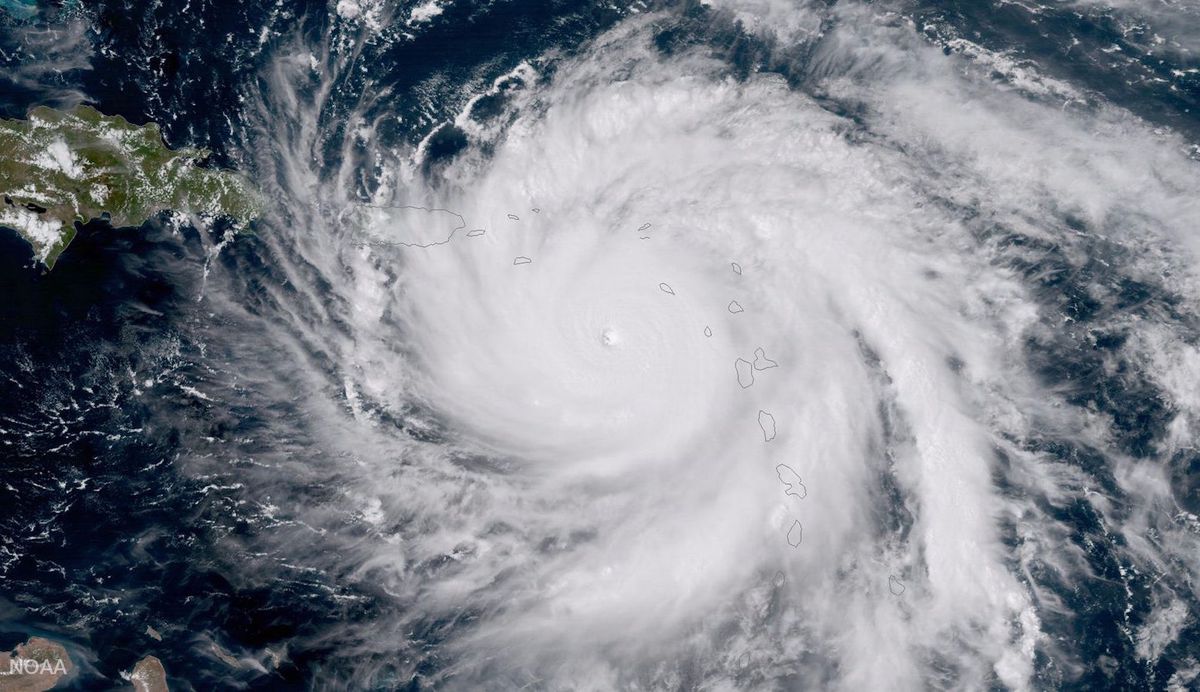 Hurricane Maria barrels toward Puerto Rico as a Category 5 storm.