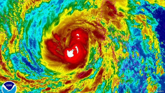 Typhoon Haiyan on a satellite photo