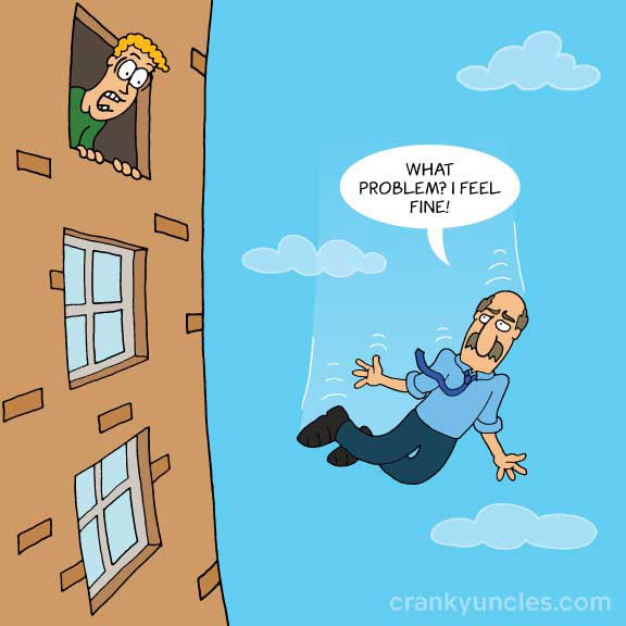 Cartoon on falling