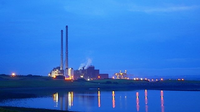 Moneypoint Power Station - nocturne in blue and gold