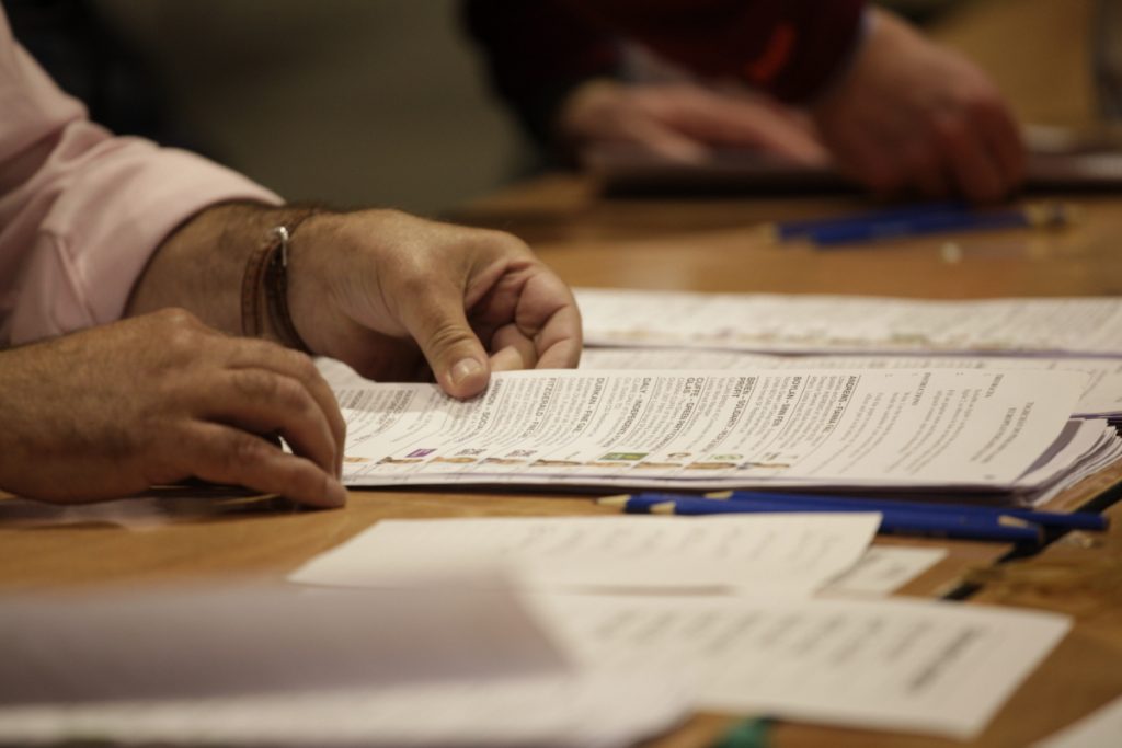 Election count at RDS Photo: Niall Sargent