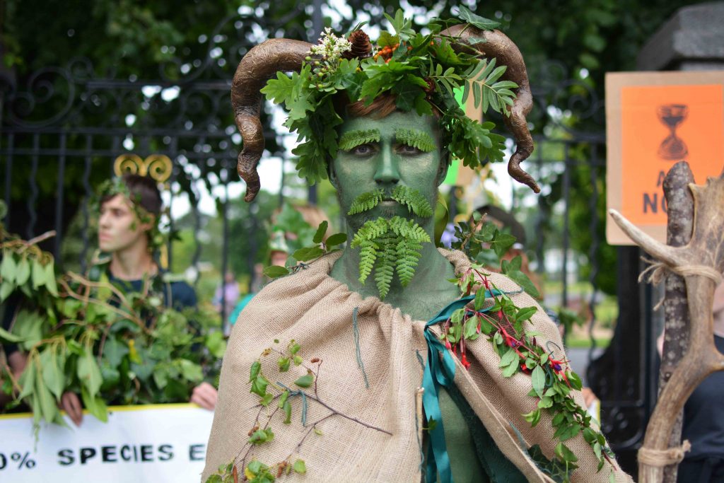 Extinction Rebellion member at protest outside forestry event Photo: Kayle Crosson