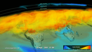 moving image of atmospheric model