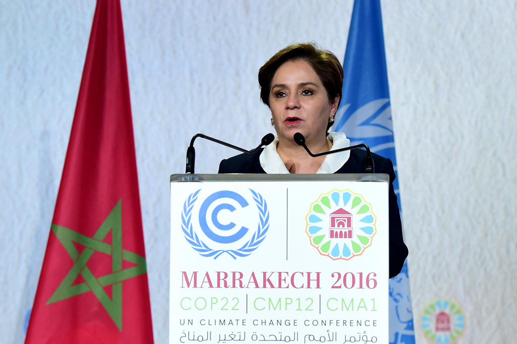 Patricia Espinosa addresses the closing plenary of the Marrakech Climate Conference in Marrakech