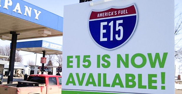 E15 fuel sign