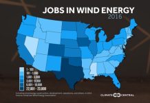 Jobs in wind energy in 2016.