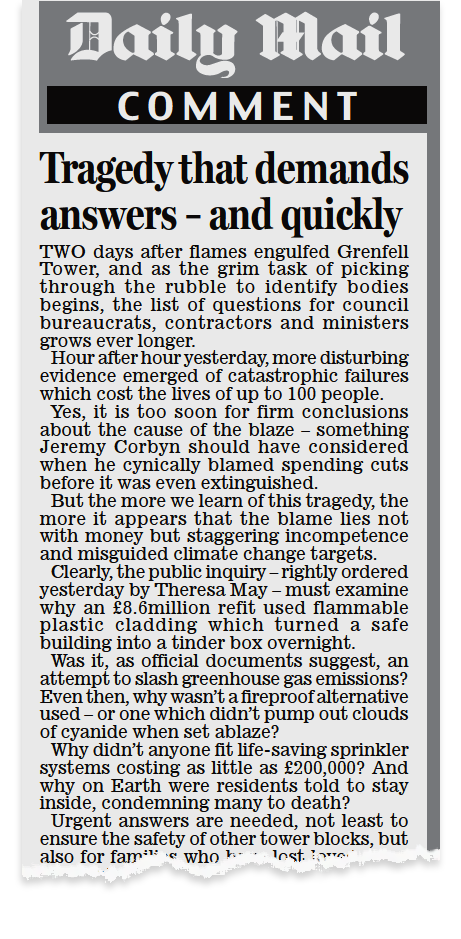 Daily Mail newspaper cutting
