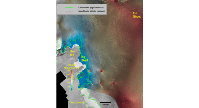 slide 2 - animation shows projections of ice sheet retreat in Antarctica