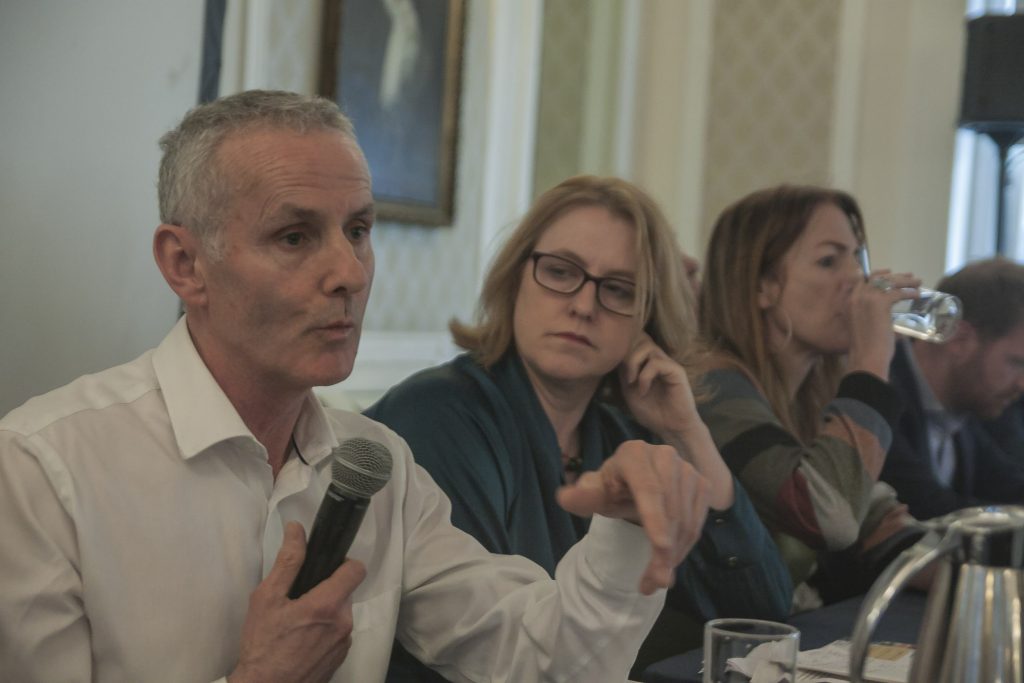 Ciaran Ciuffe, Green Party, at MEP Elections Debate Photo: Niall Sargent
