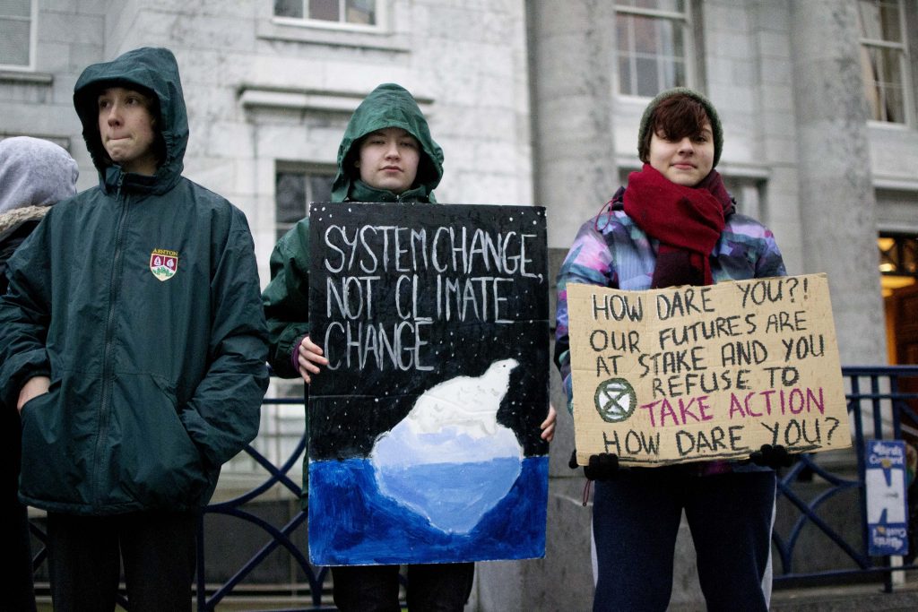Cl;imate strike in Cork in solidarity with COP25 activists Photo: Shamim Malekmian