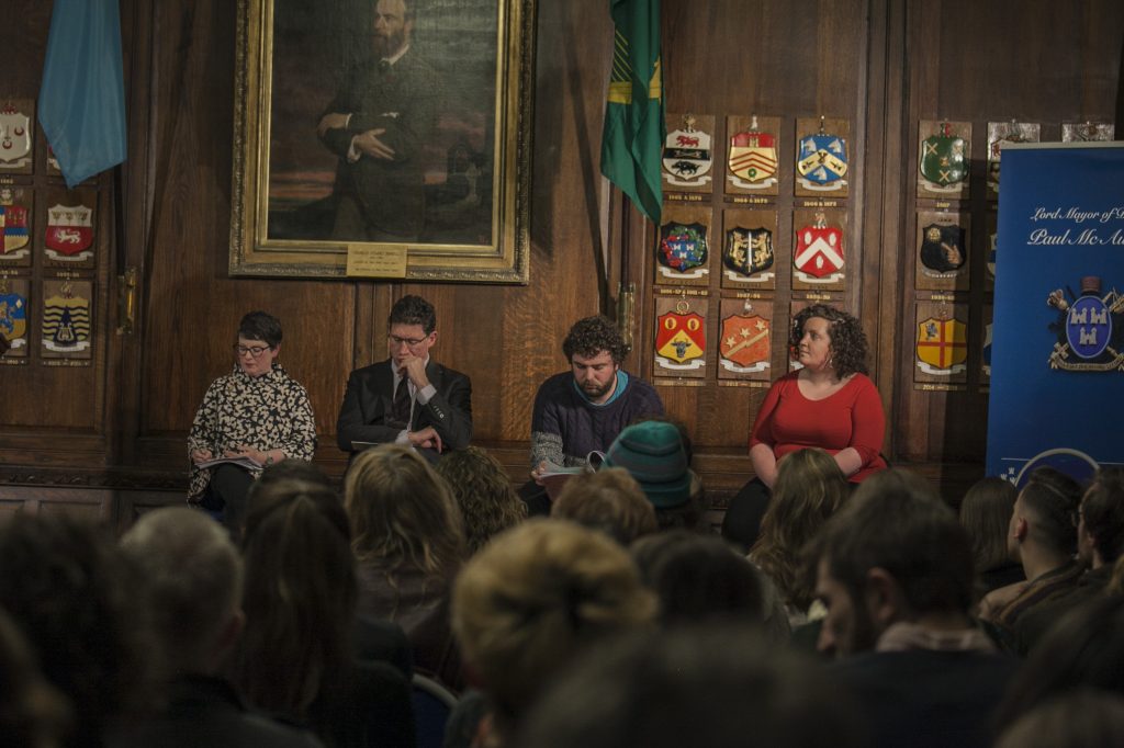 Candidates at climate hustings Photo: Niall Sargent