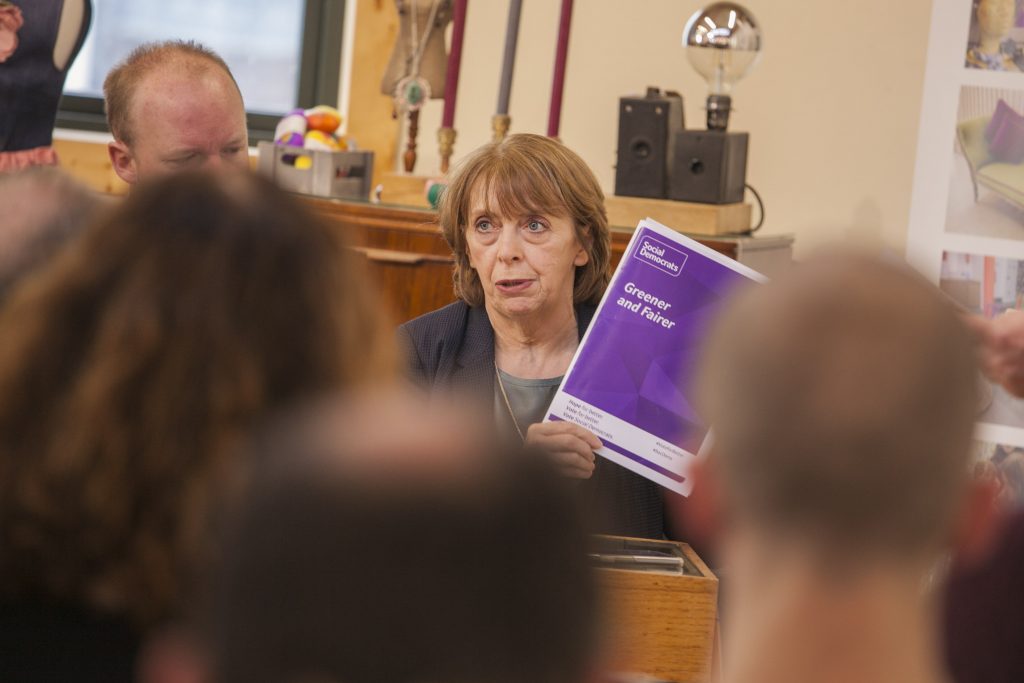 R&oacute;is&iacute;n Shortall of the SocDems at climate forum in Rediscovery Centre Photo: Niall Sargent