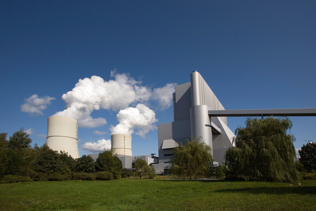 First brown coal power plant in the world with carbon dioxide separation via CCS (Carbon Capture and Storage) technology, Brandenburg, Germany. 
