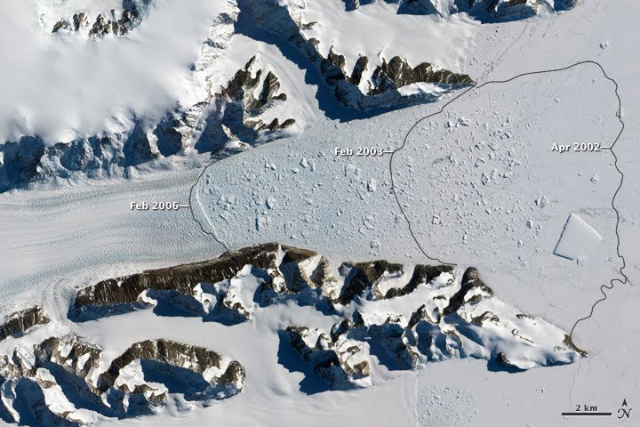 Crane Glacier retreat after Larsen B ice shelf collapse