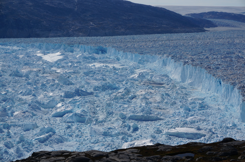 The terminus of the Helheim glacier in southeast Greenland
